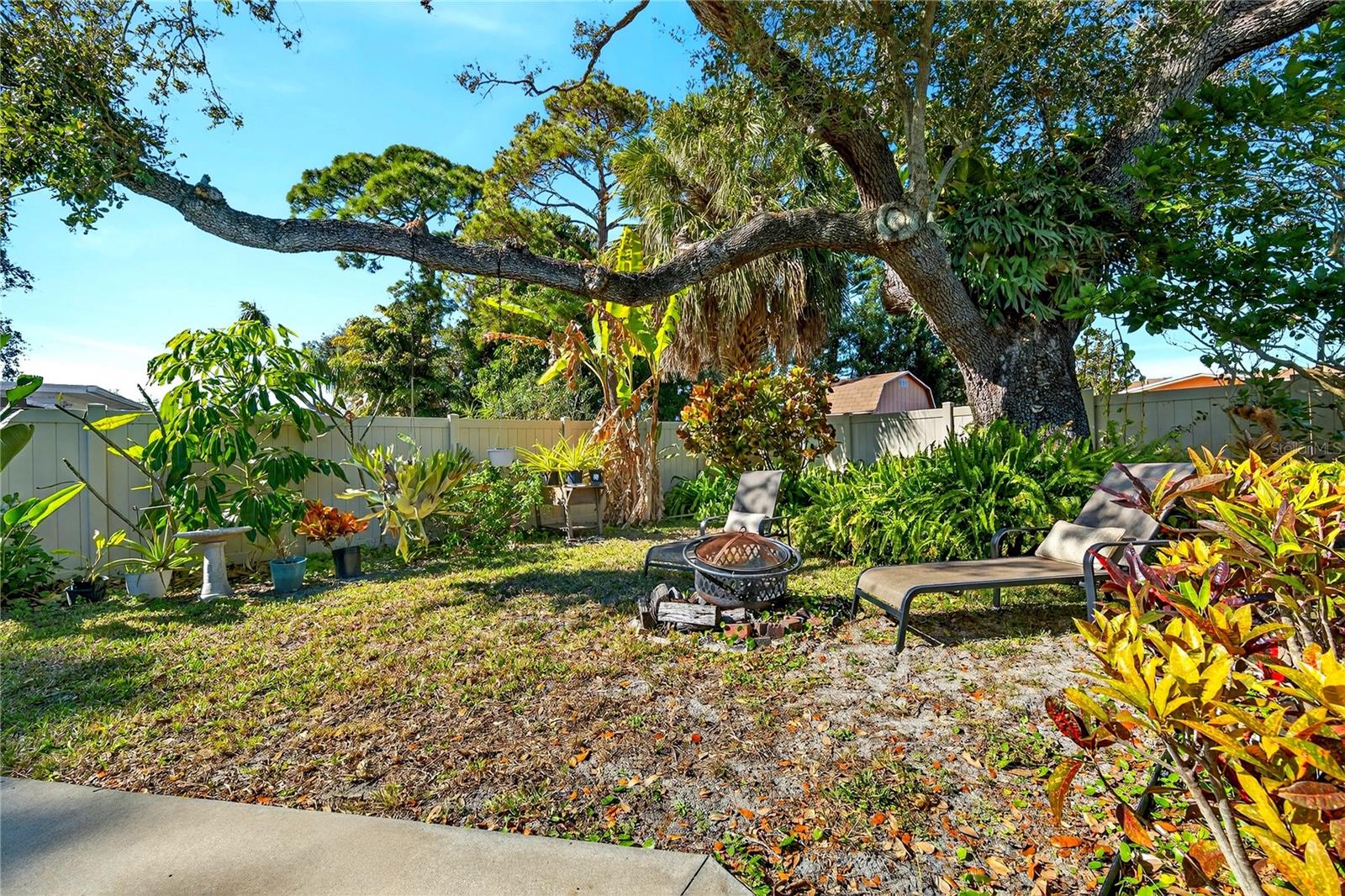 Large private backyard