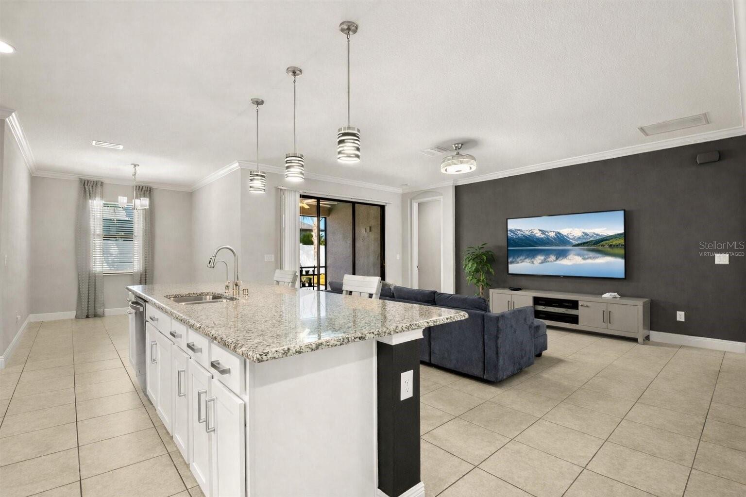 Virtually Staged - Living Room and Kitchen