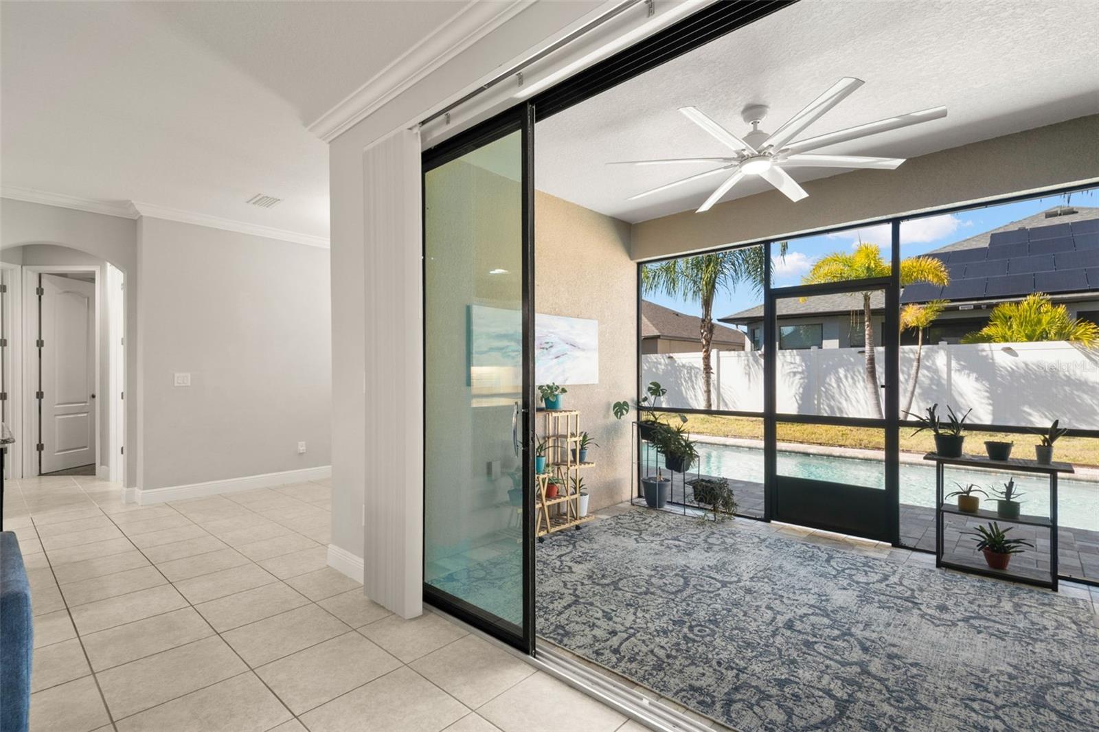 View - Screened and Covered Lanai, Pool and Yard