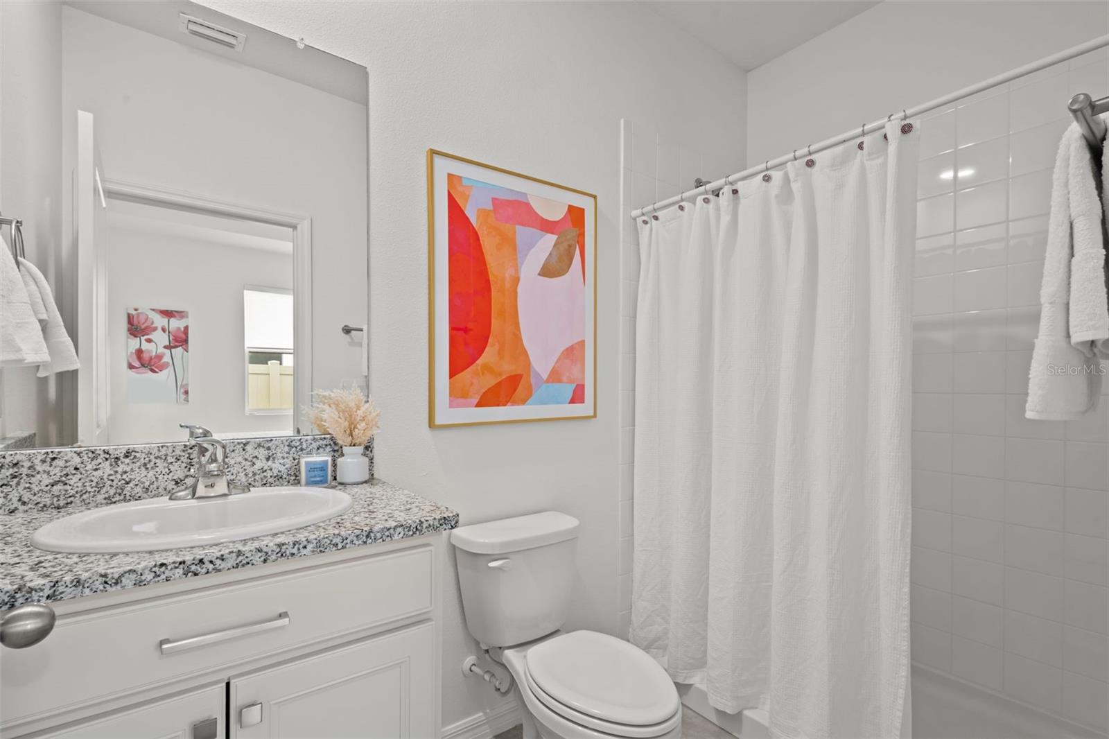 Dedicated full bathroom serving the multigenerational suite with modern finishes.