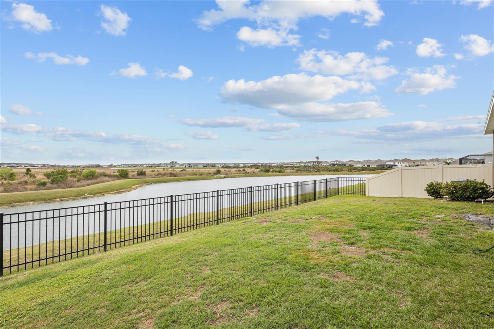 Backyard fenced with amazing views