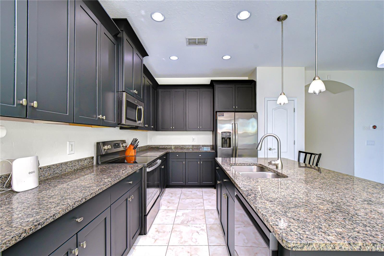 Granite countertops and stainless appliances!