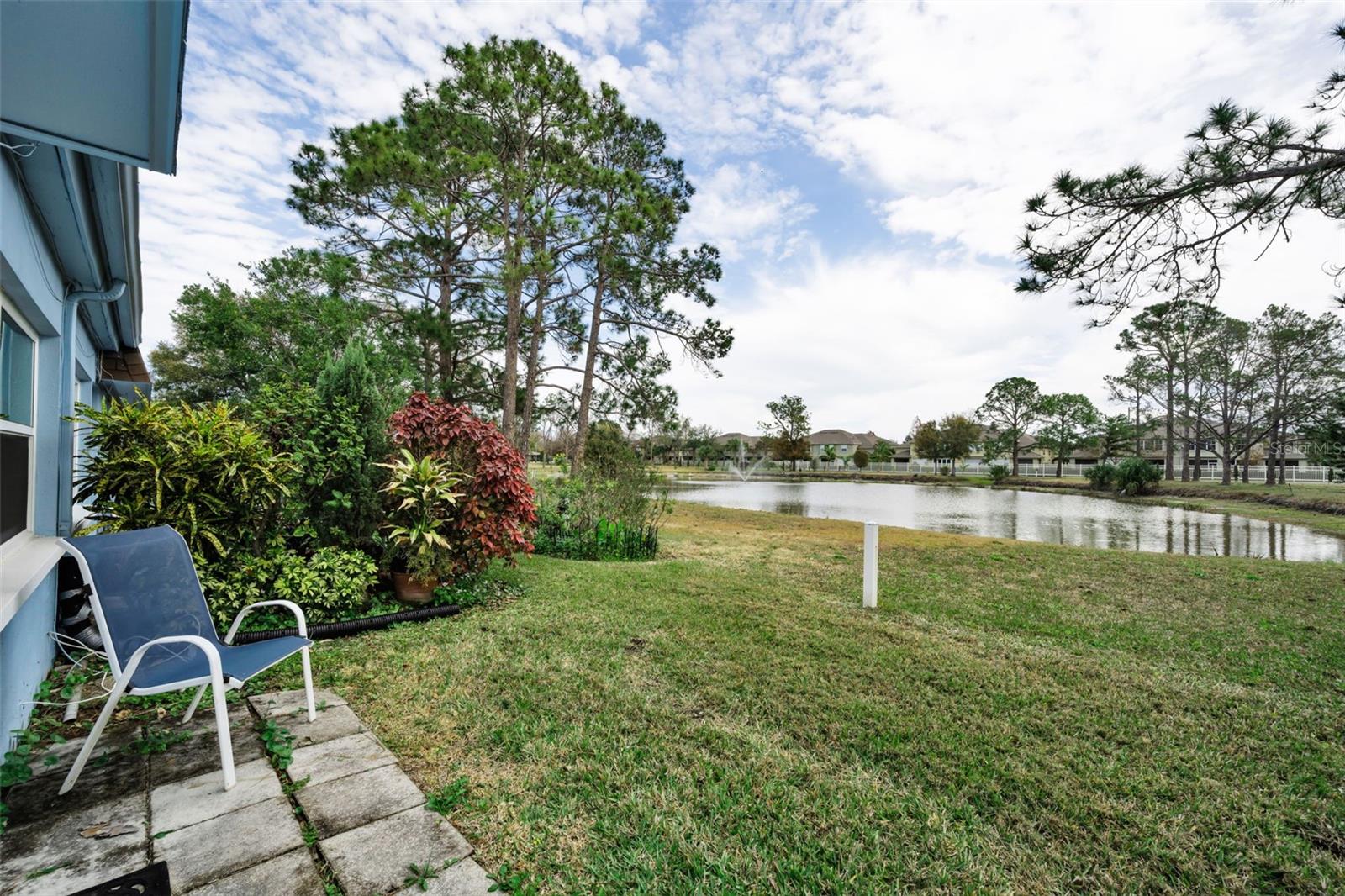 Back patio and quiet,  relaxing pond views.