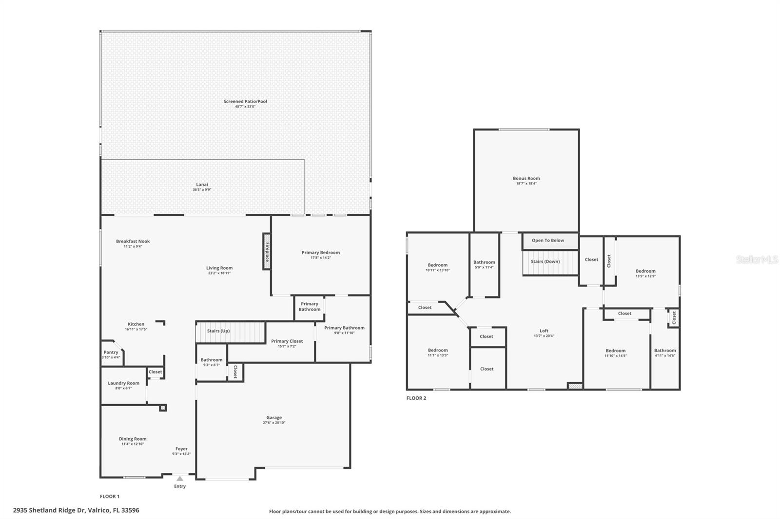 First and second floor combined