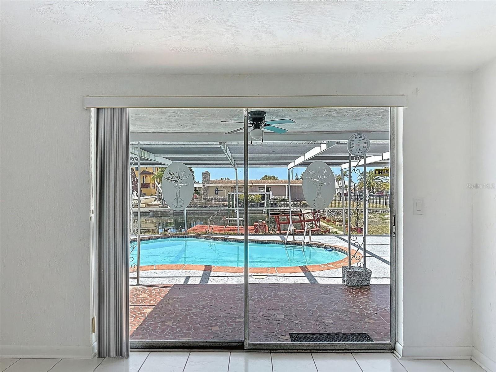 DINING AREA with SLIDER to the POOL