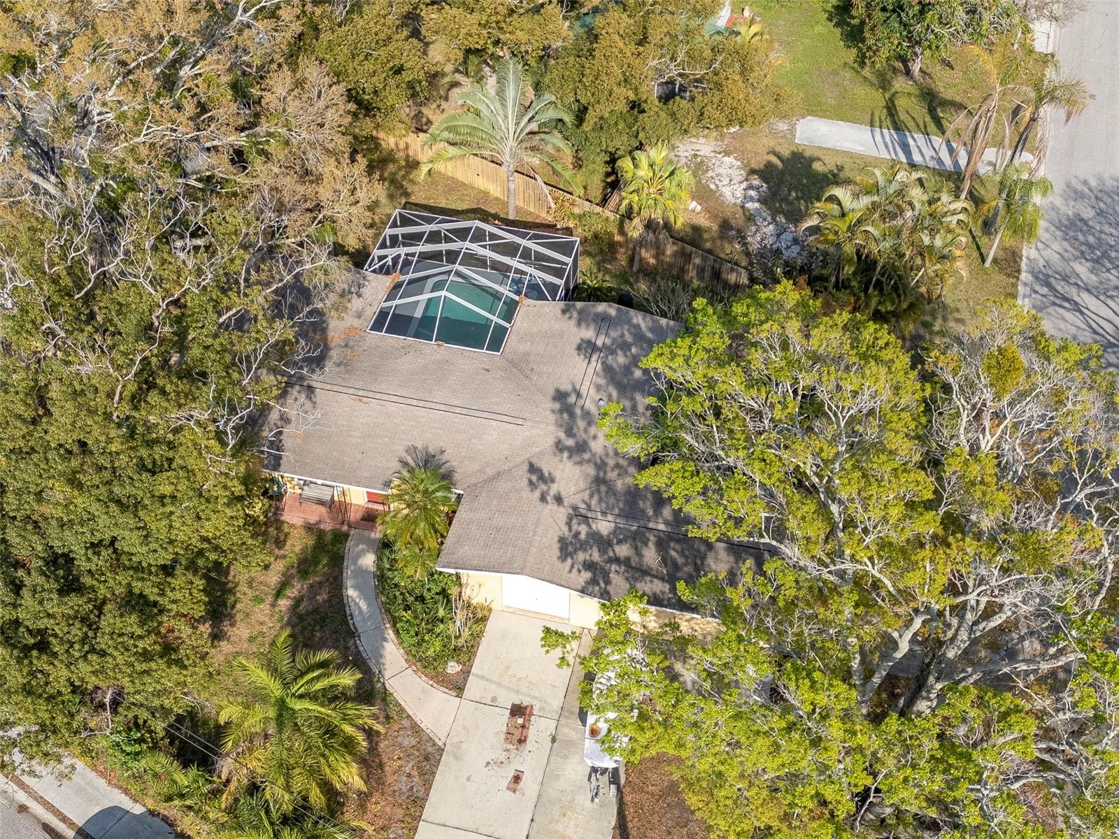 Aerial View of Front Home & Driveway