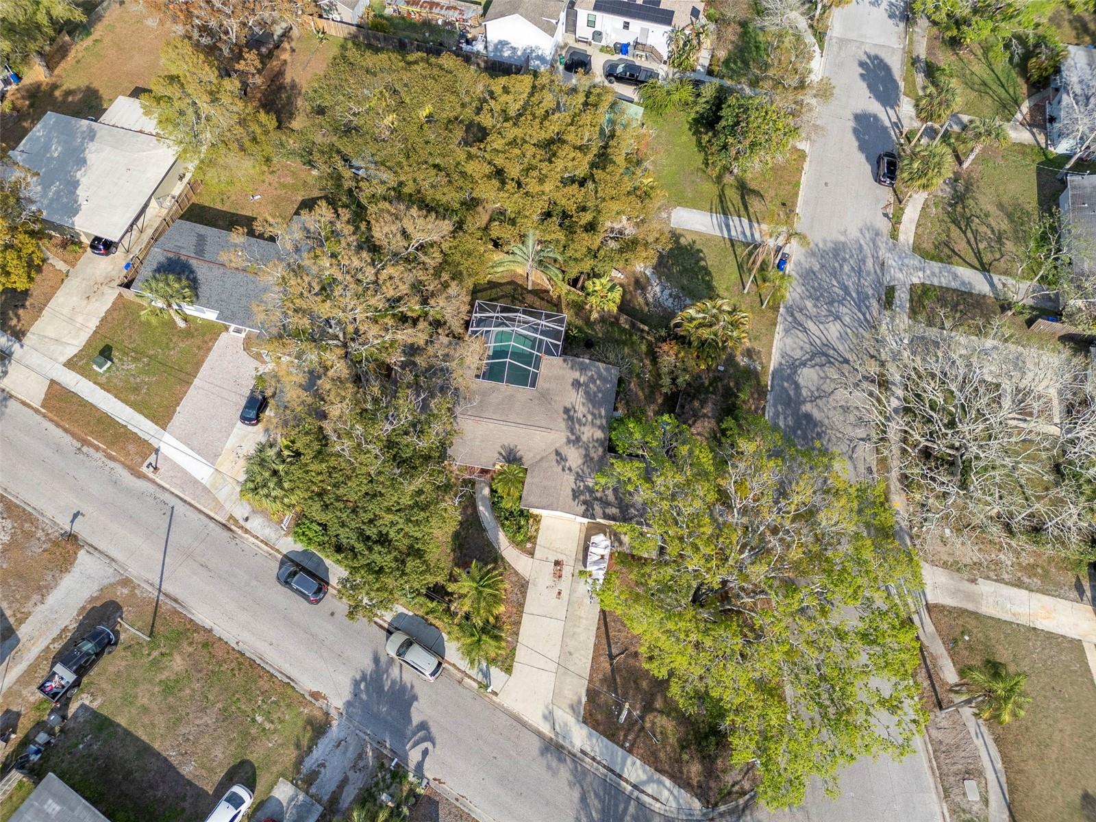 Aerial View of Front Home & Driveway