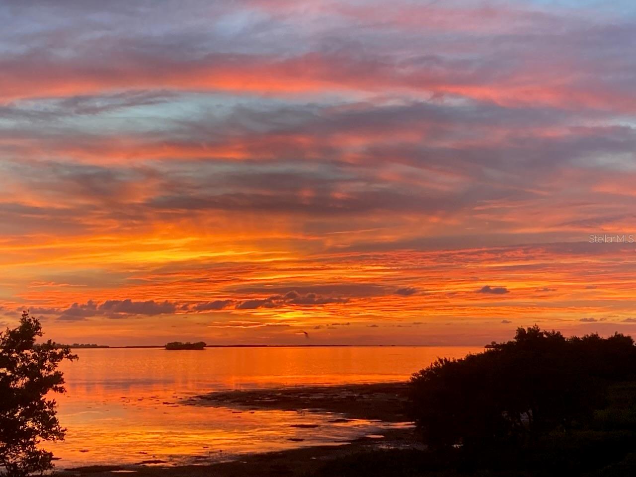 Sunset looking due west with a low tide