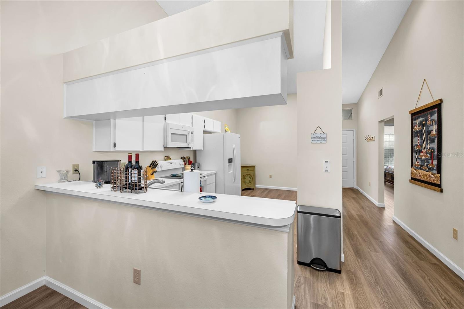 kitchen opens to main living area