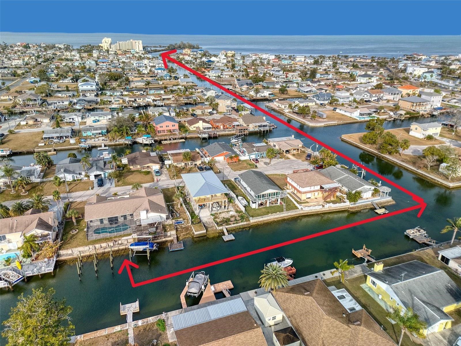 5 minutes to open water