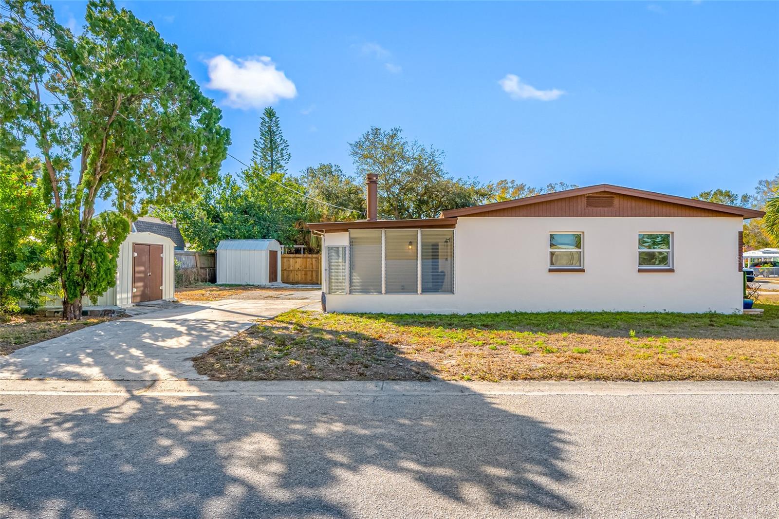 Side View.  Rear Driveway