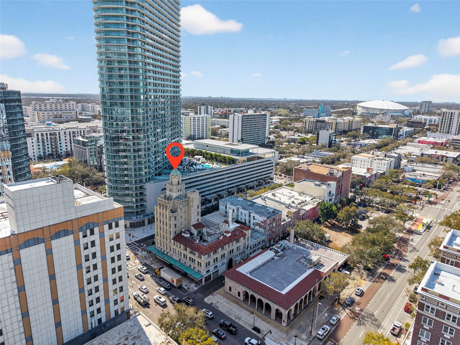 Aerial View of Snell Arcade – 405 Central Ave St Petersburg FL