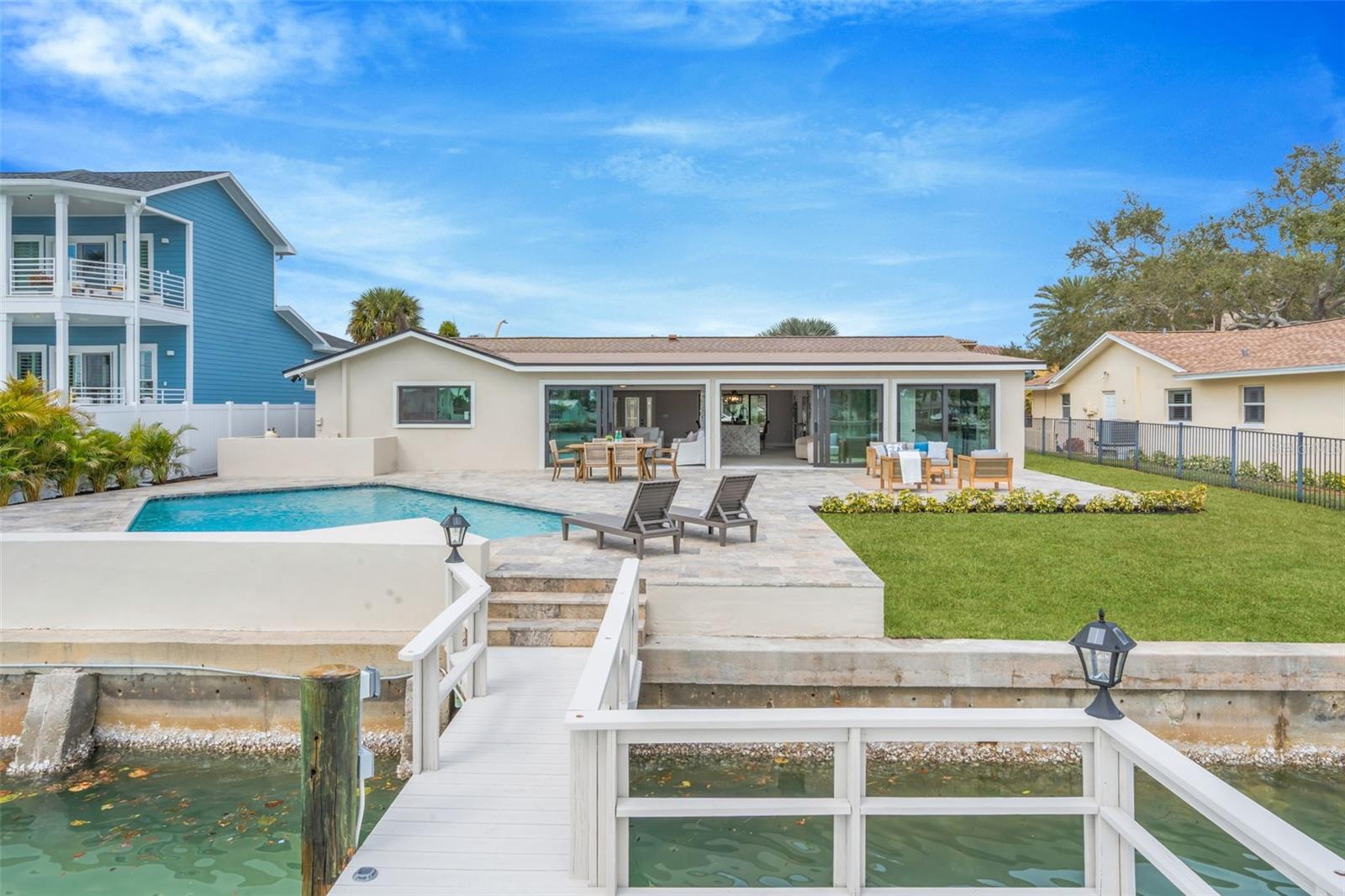 Spacious dock with sitting room.