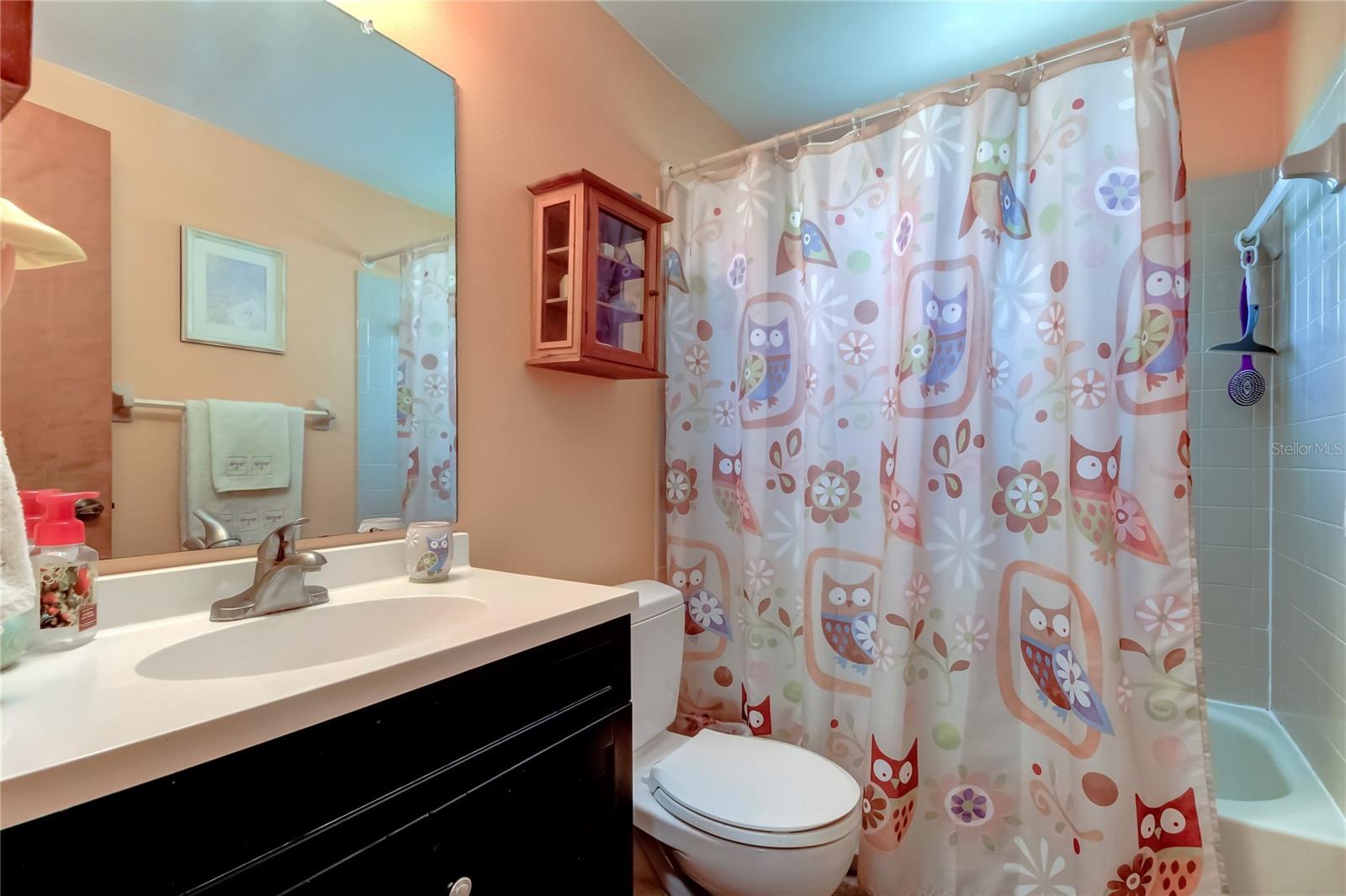 hall bathroom with tub