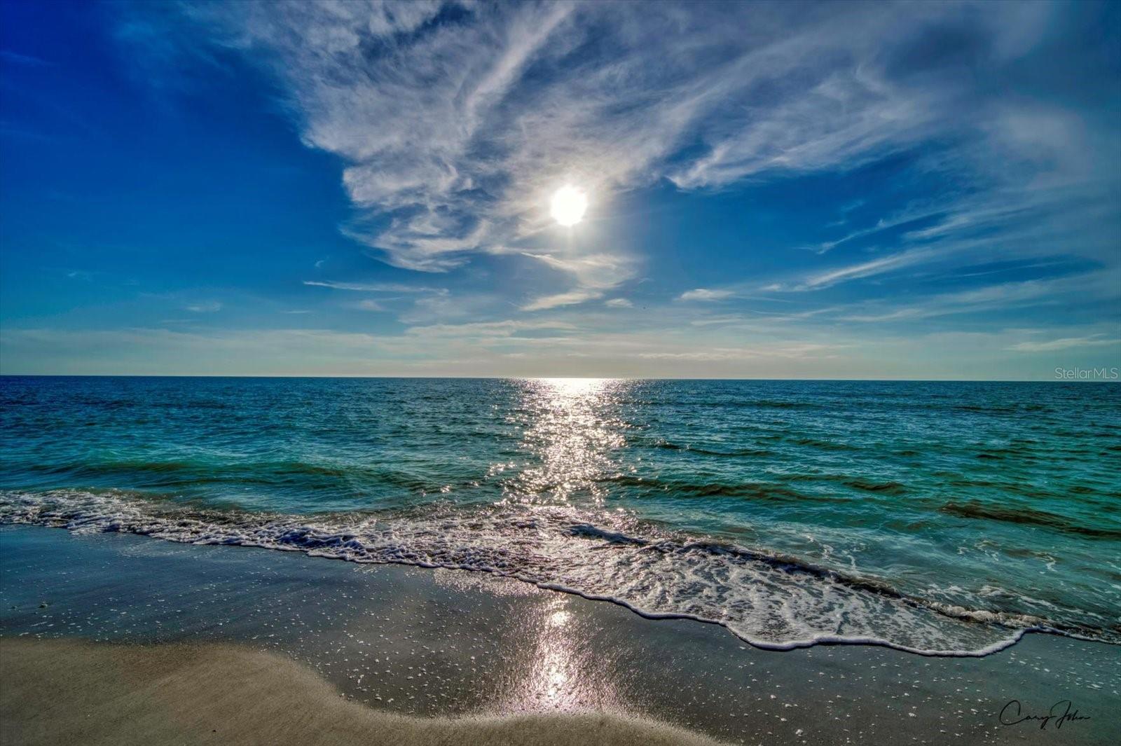 Just steps to blue on blue Gulf waters and beach...swim, fish or play be the sea all year!