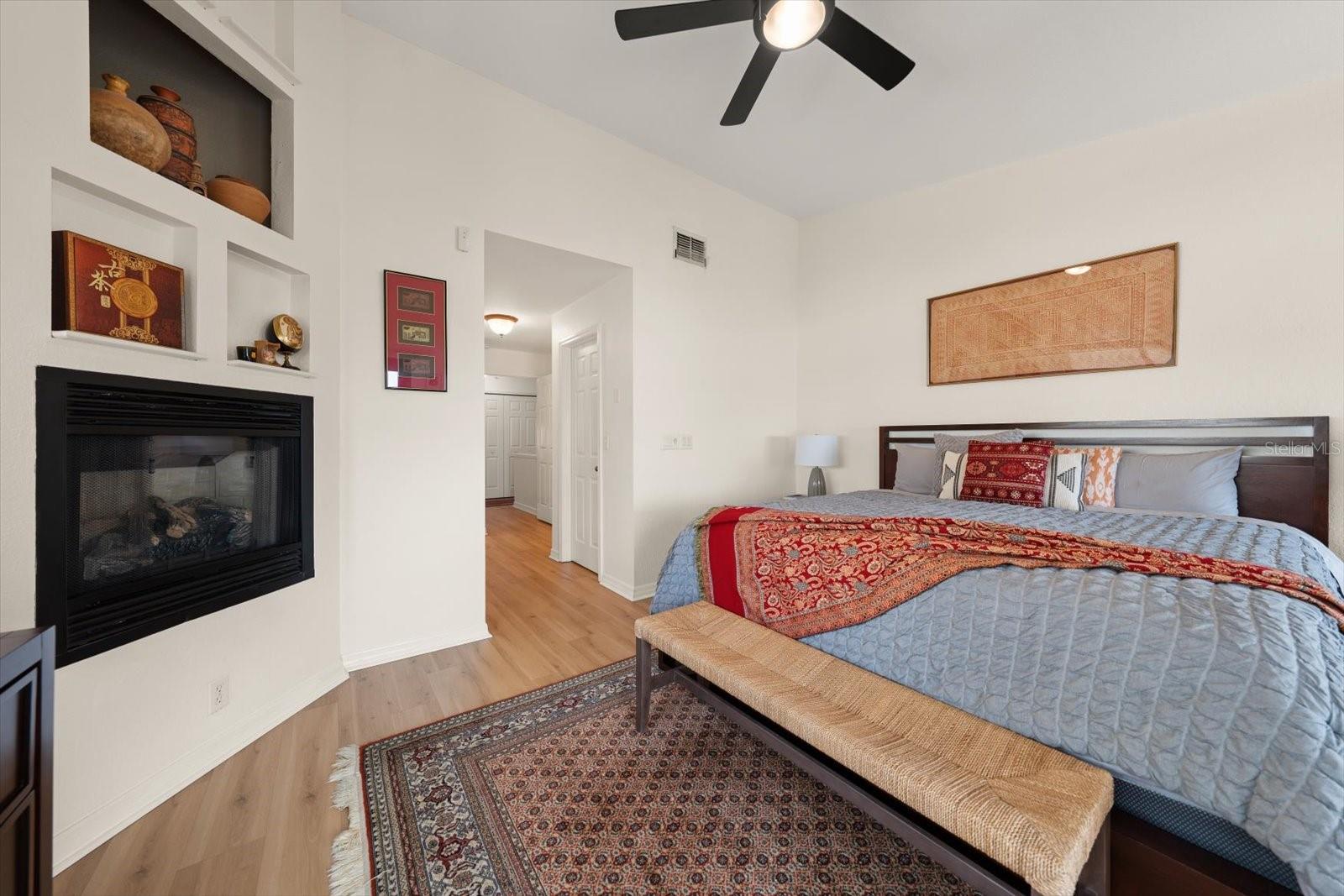 Primary bedroom area is spacious with dual walk in closets.