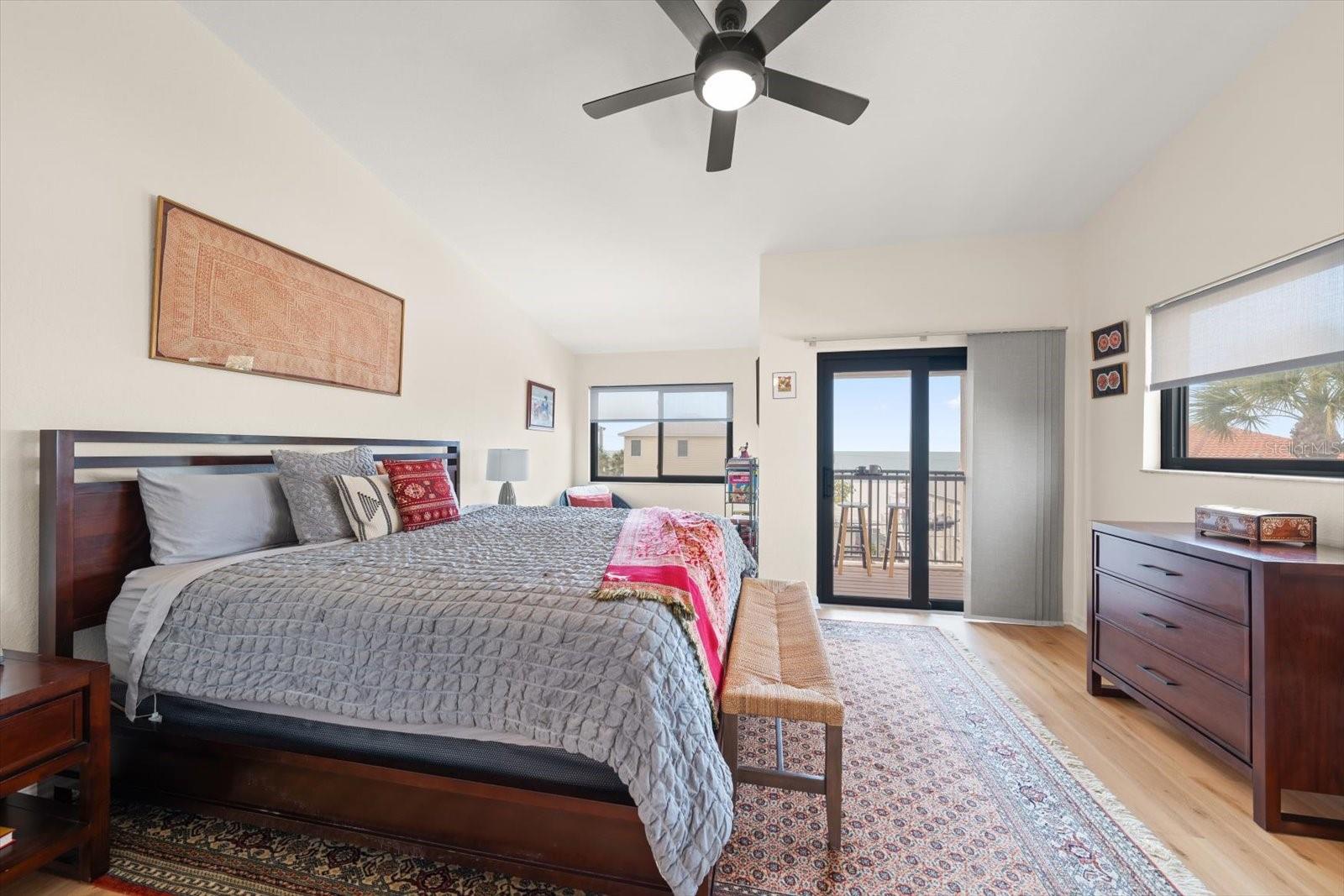 Primary bedroom with private terrace and Gulf views for all year enjoyment!