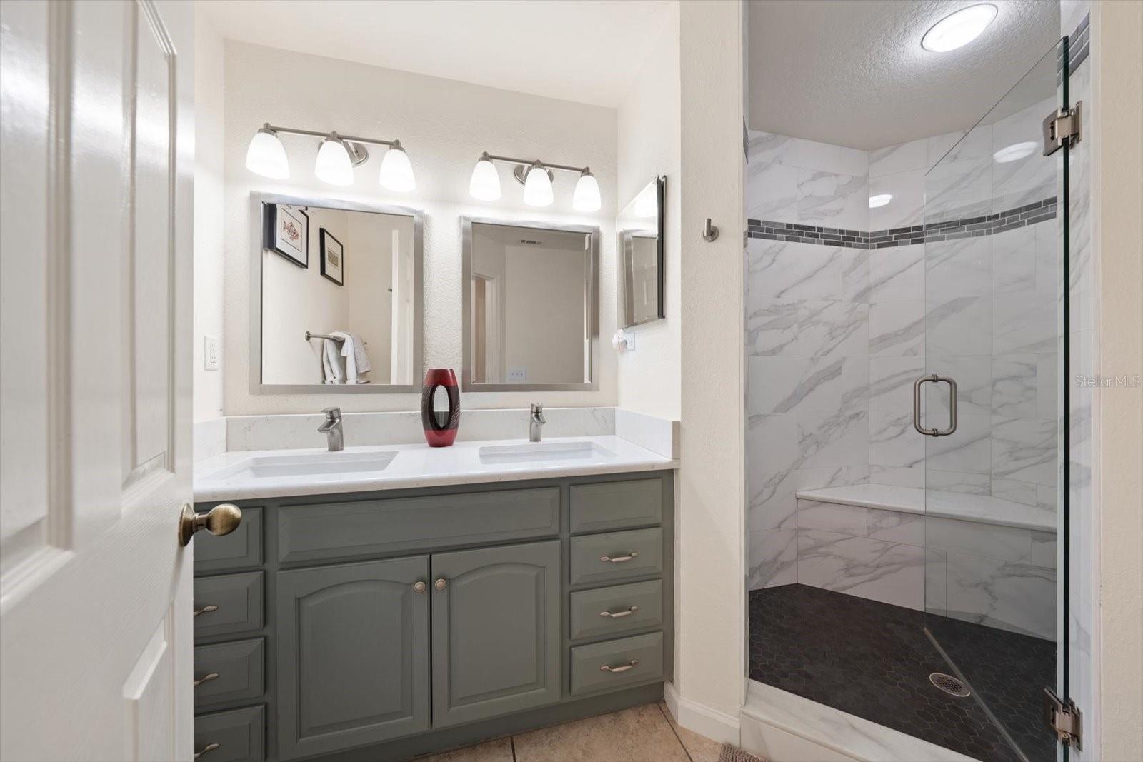 Primary bathroom area.