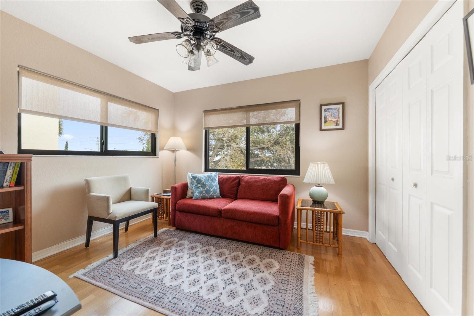 Versatile third bedroom on main living level-great for office or den.