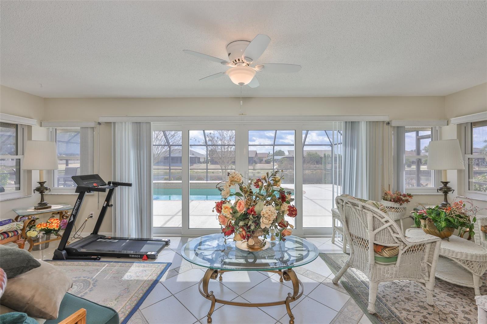 Florida Room w/view of pool & lake