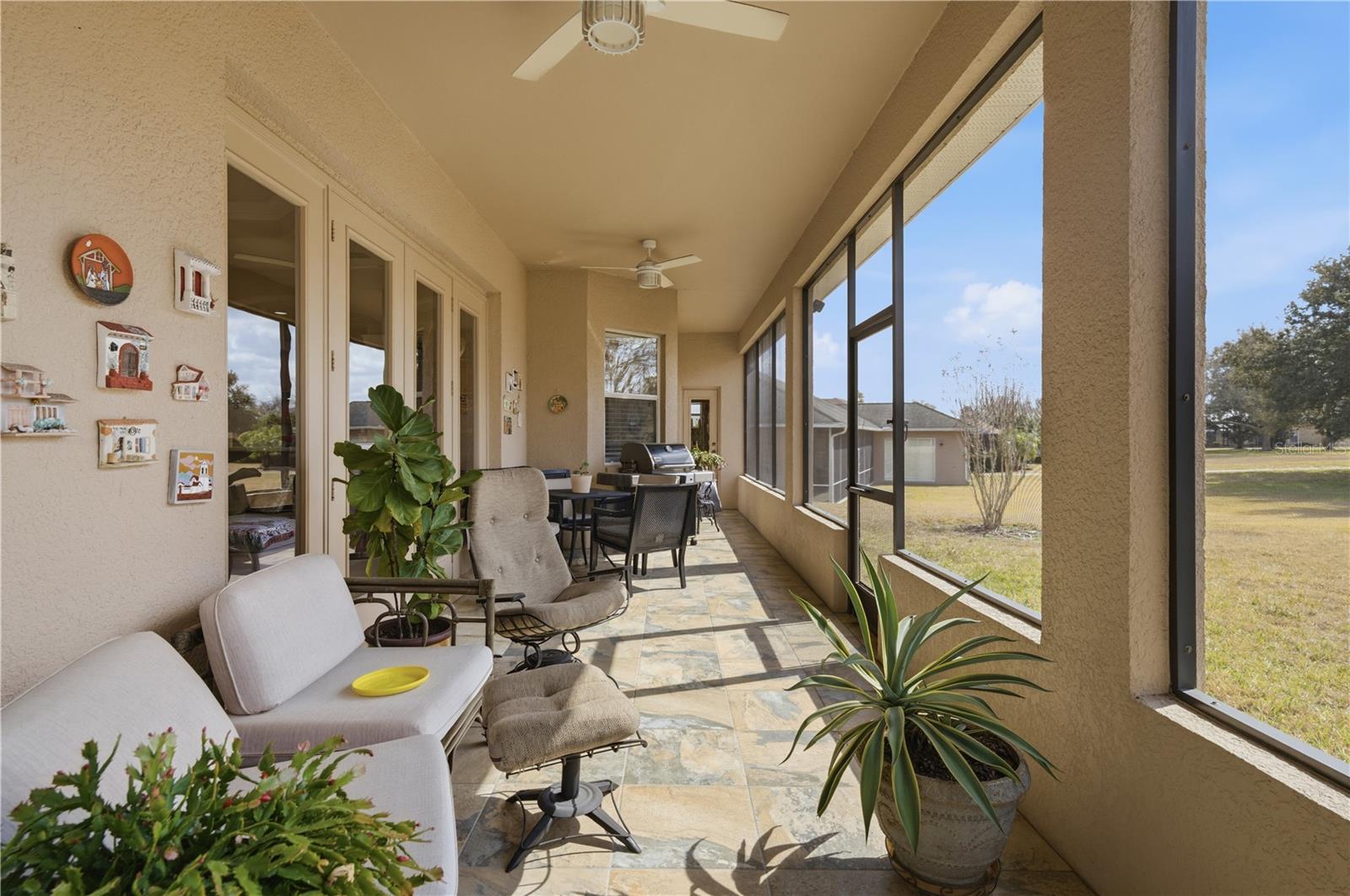 Screened-in back patio
