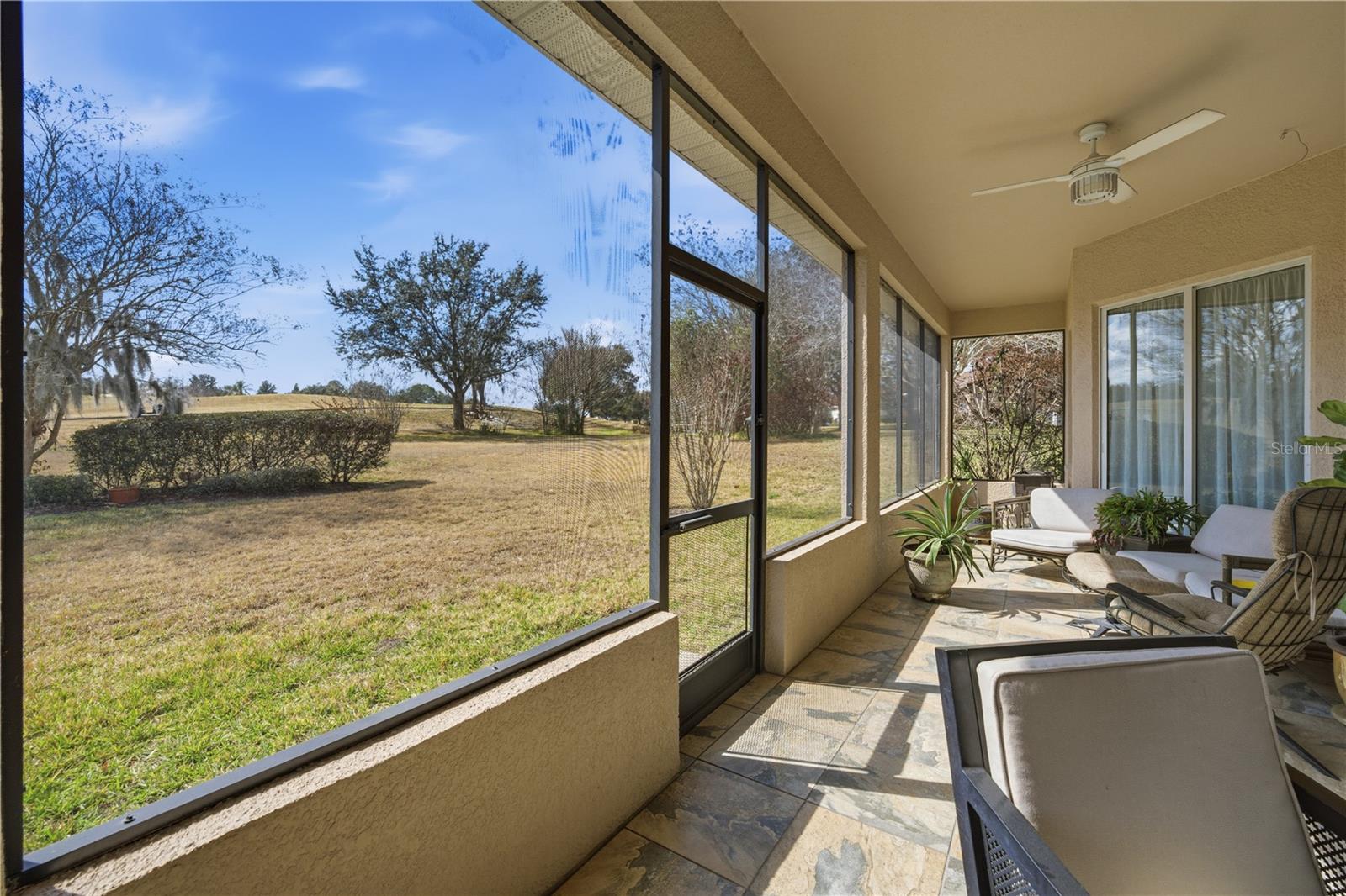 Screened-in back patio