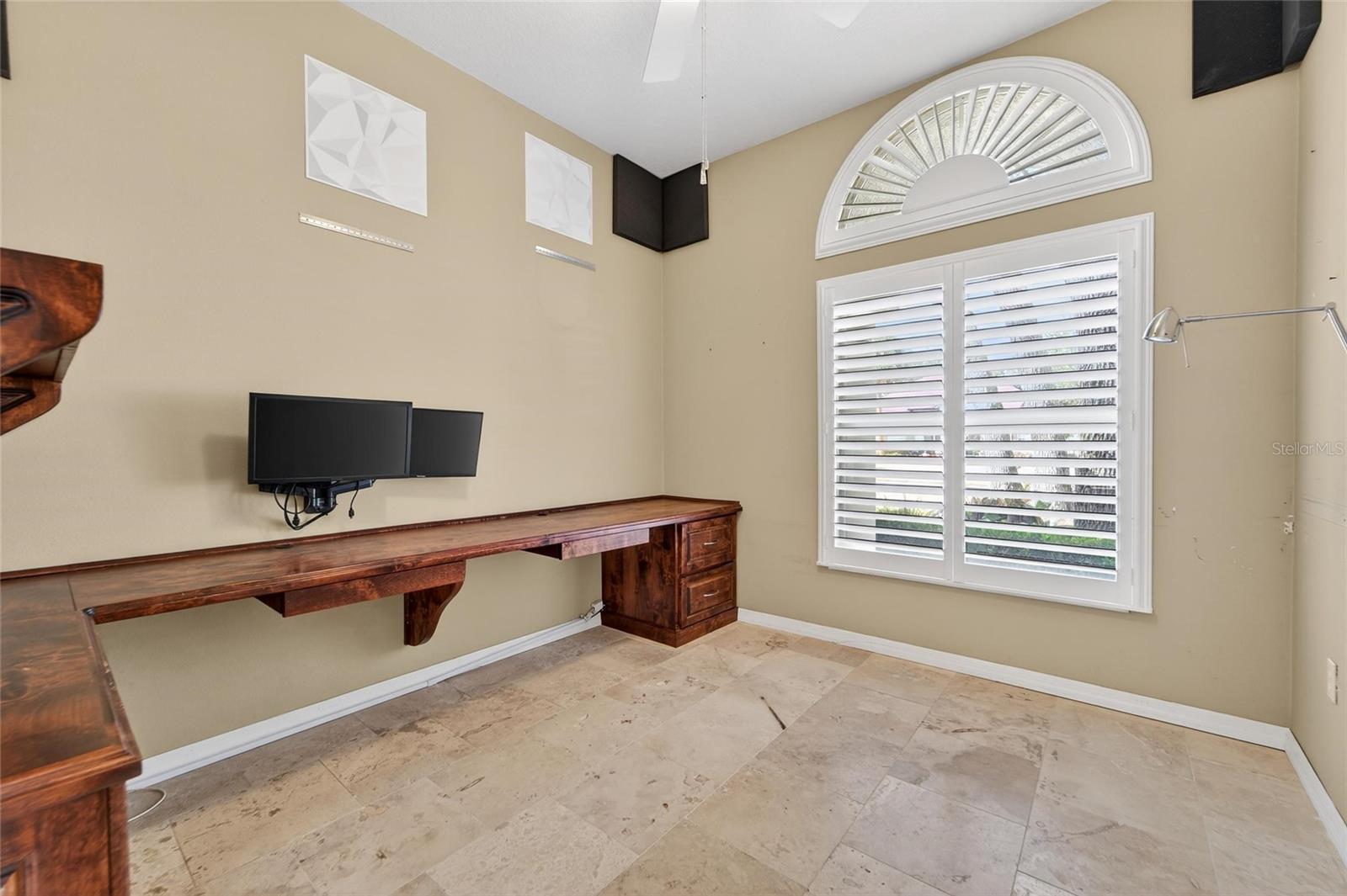 Dedicated study/office with permanent desk/file cabinets