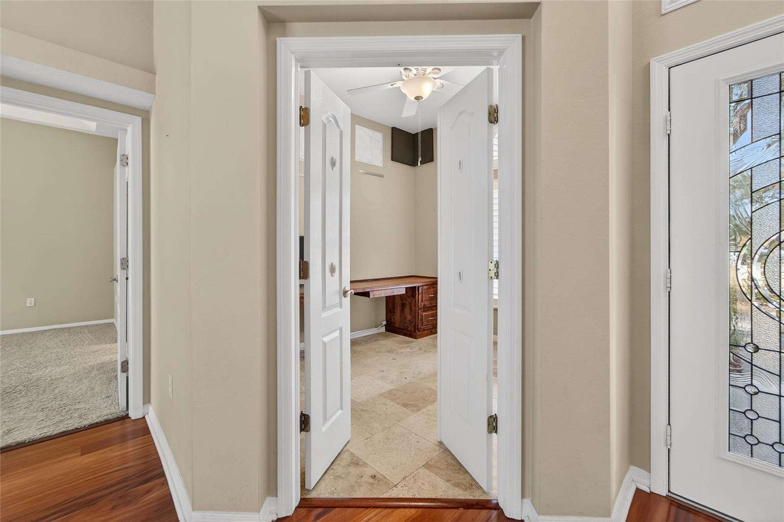 Dedicated office/den with French doors