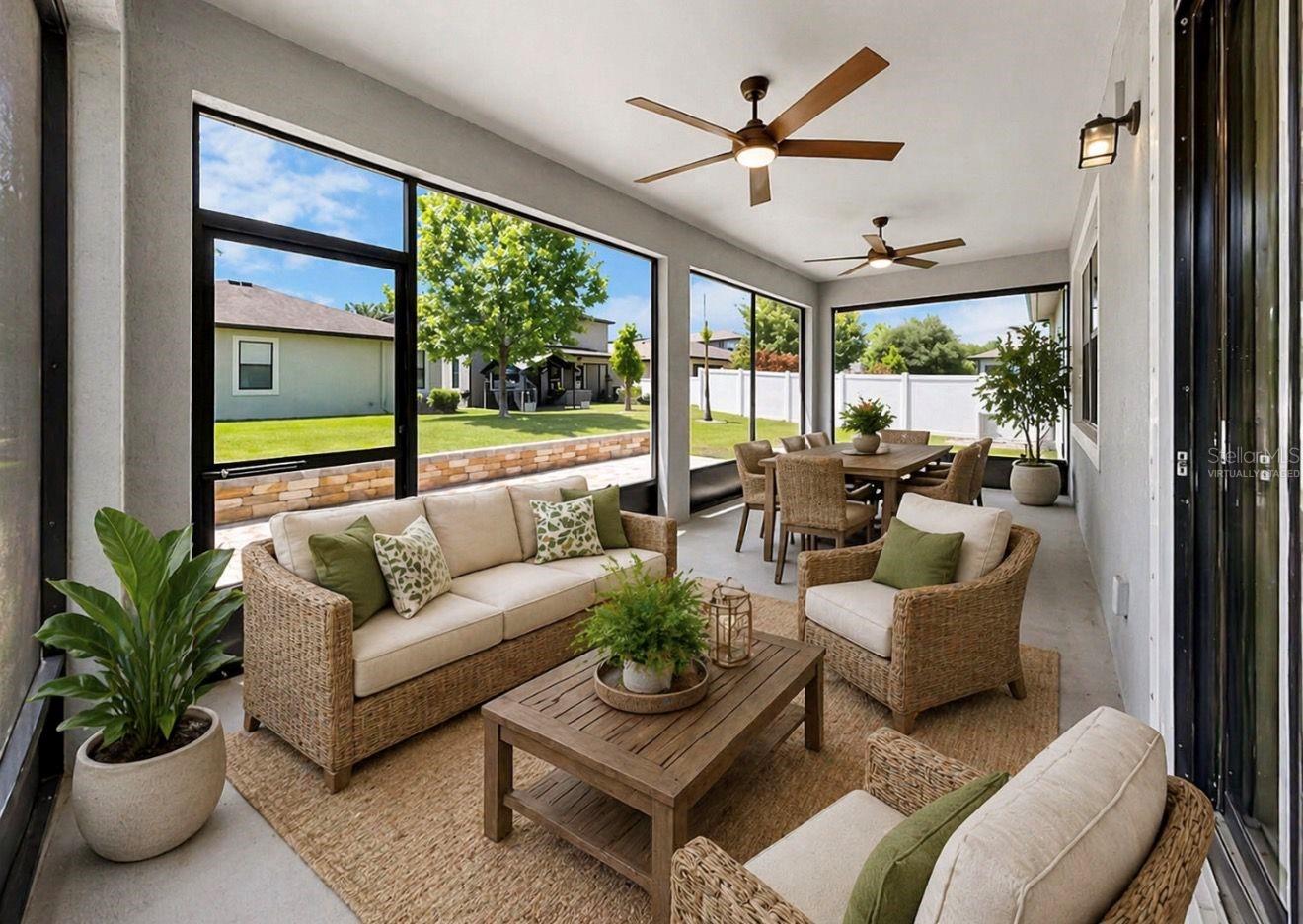 Virtually staged lanai