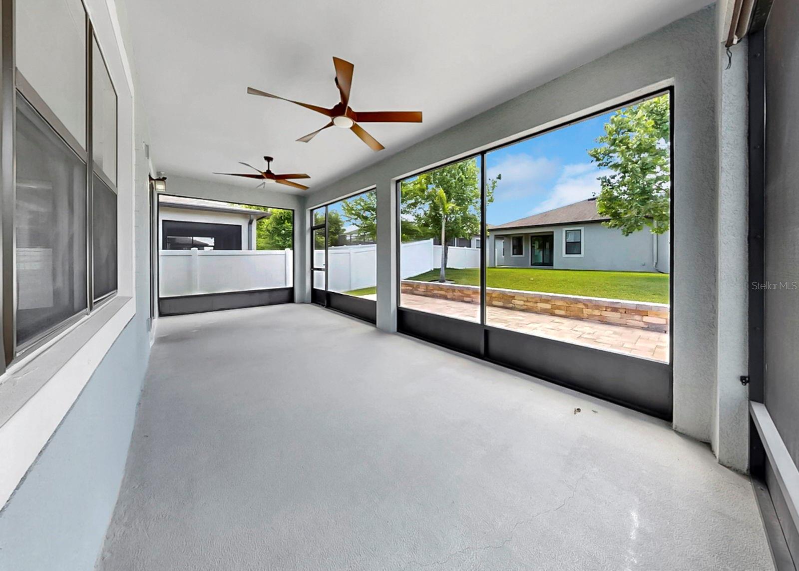 Lots of room in this lanai with ceiling fans