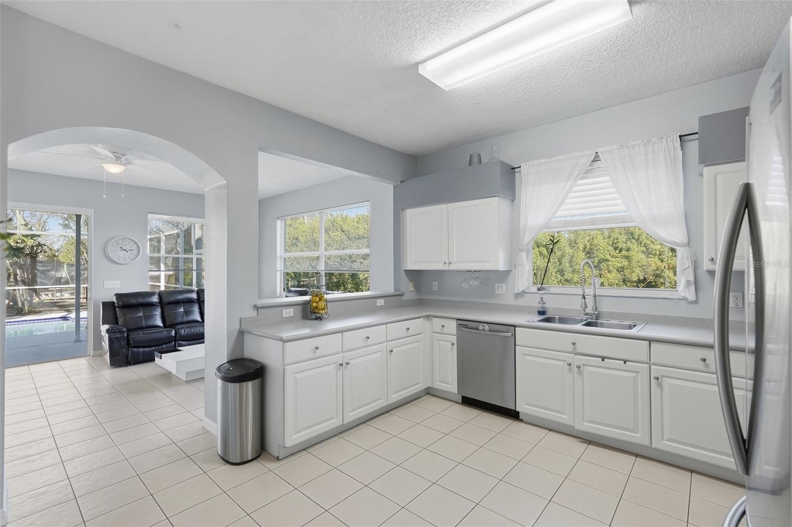 Another view of the kitchen that opens into the living room.