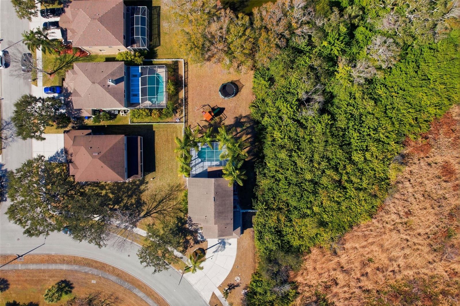 Aerial view of the entire lot.