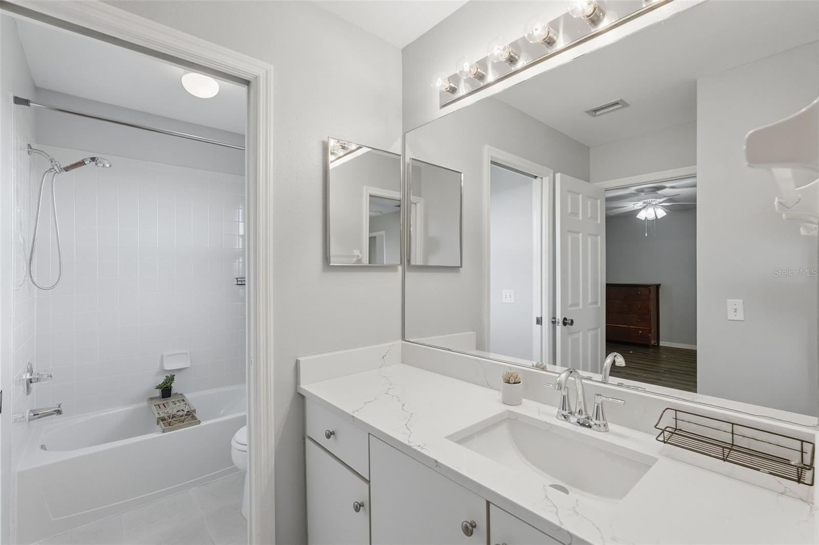 Jack and jill bathroom attached to Bedroom 2 and 3.