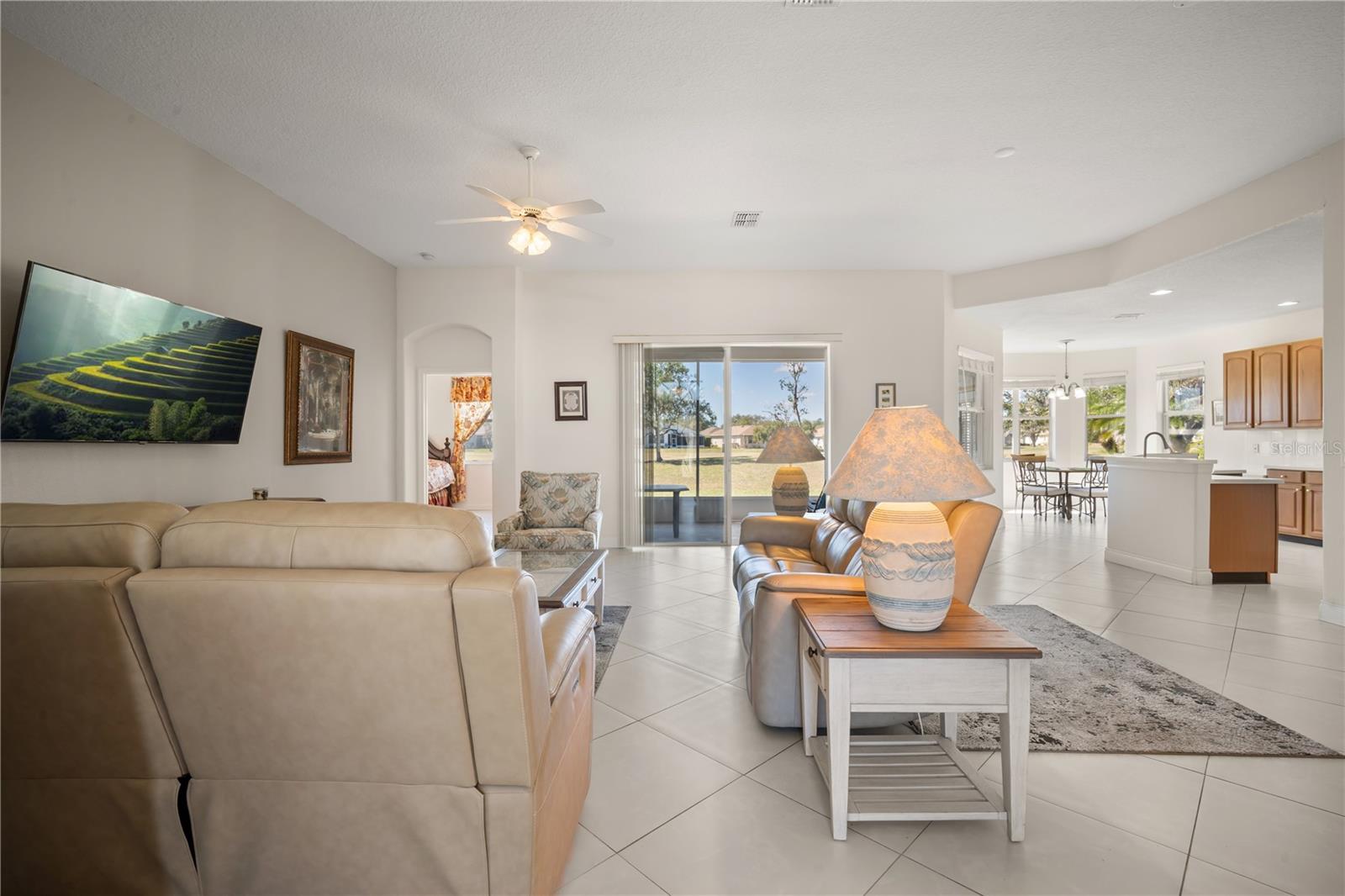 Living room flows to lanai