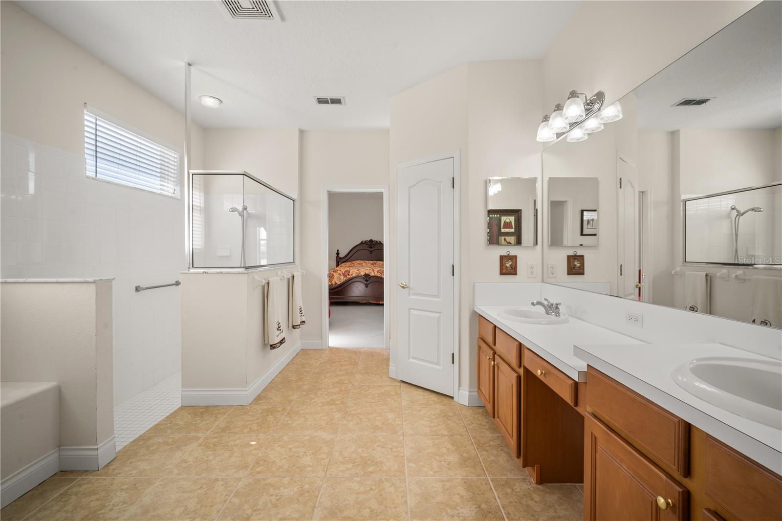 Spacious primary bathroom