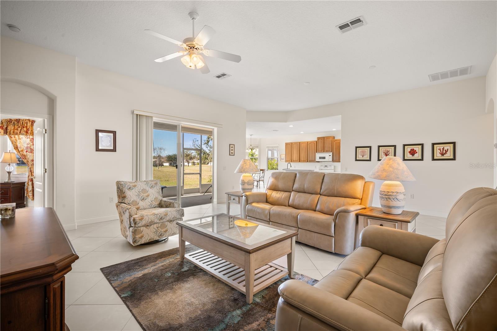 Living room and kitchen