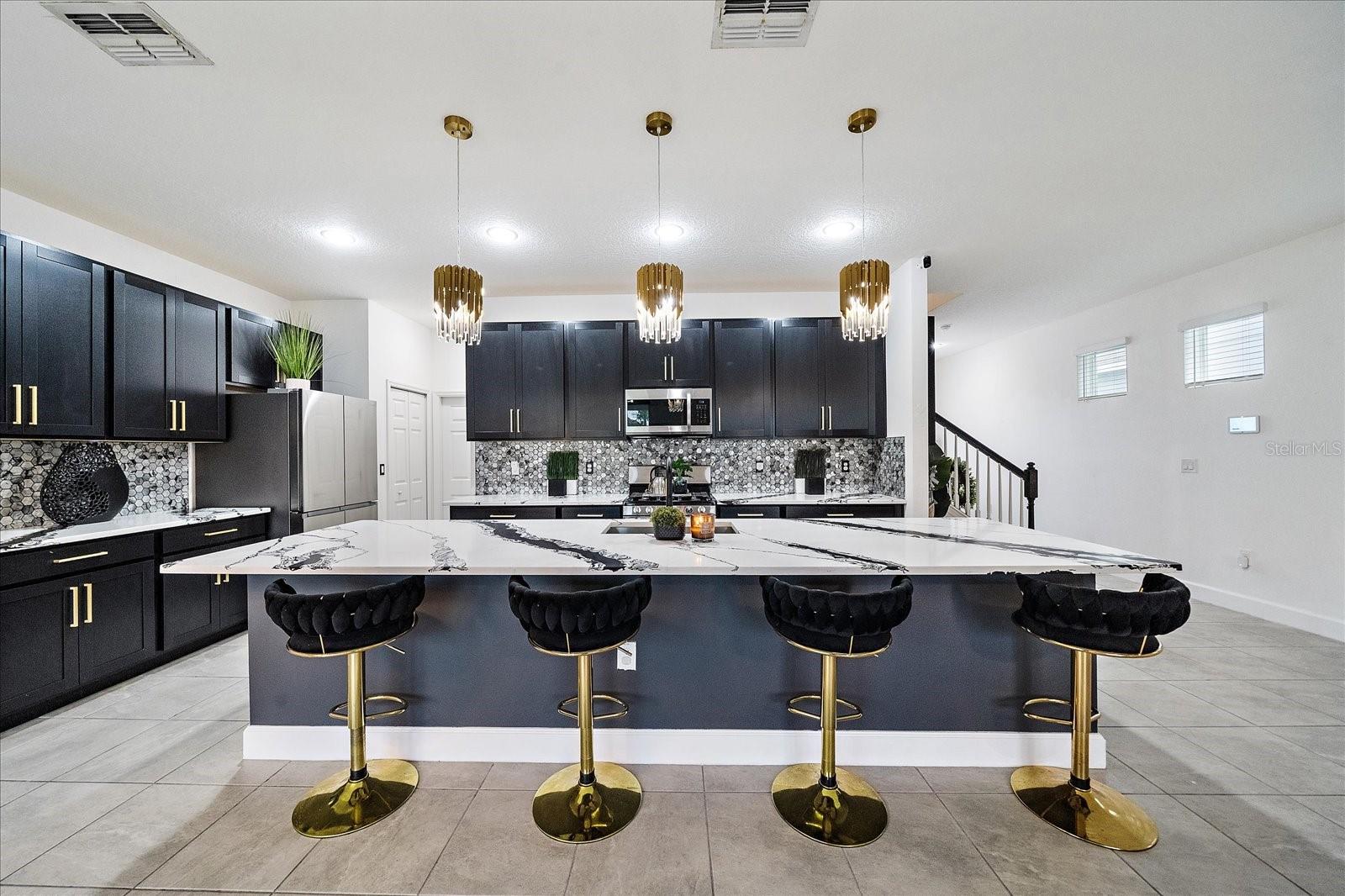 Ample cabinets for storage