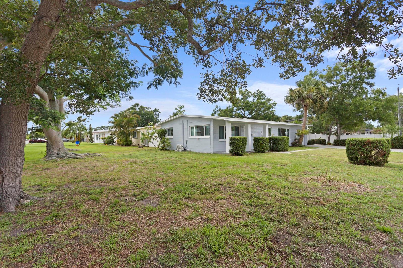 Front Yard, view of spacious corner lot