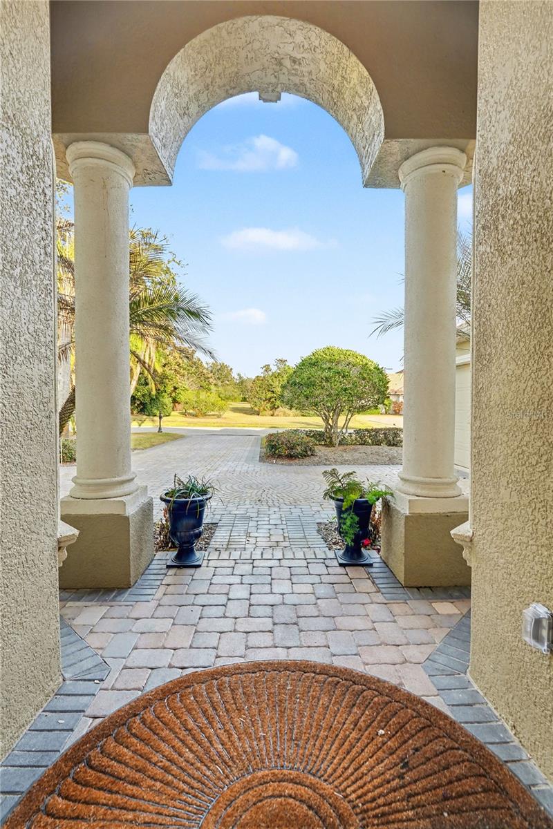 Architectural details on front porch