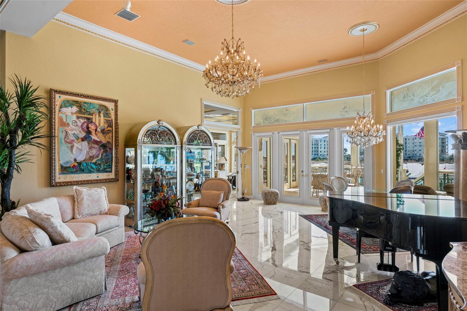 Formal Living Room toward the Kitchen and Gathering Room