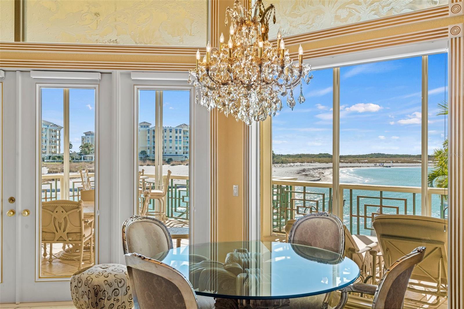 Intimate Waterfront Dining in the Formal Living Room