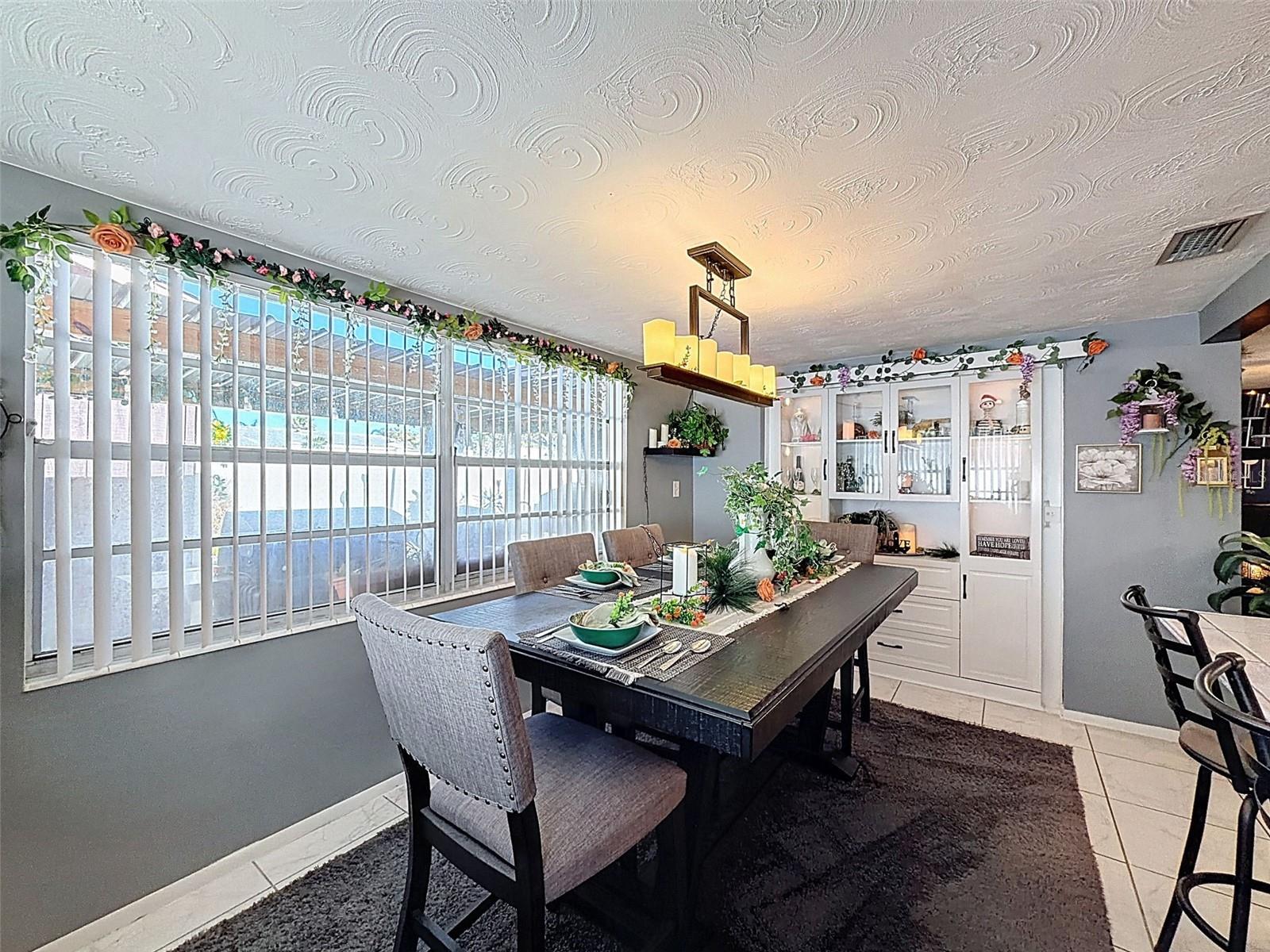 Dining area with built in China Cabinet