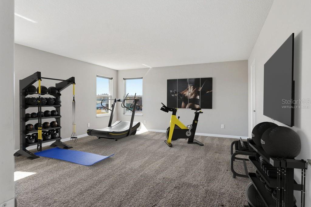 Virtually Staged Media Center or Home Gym