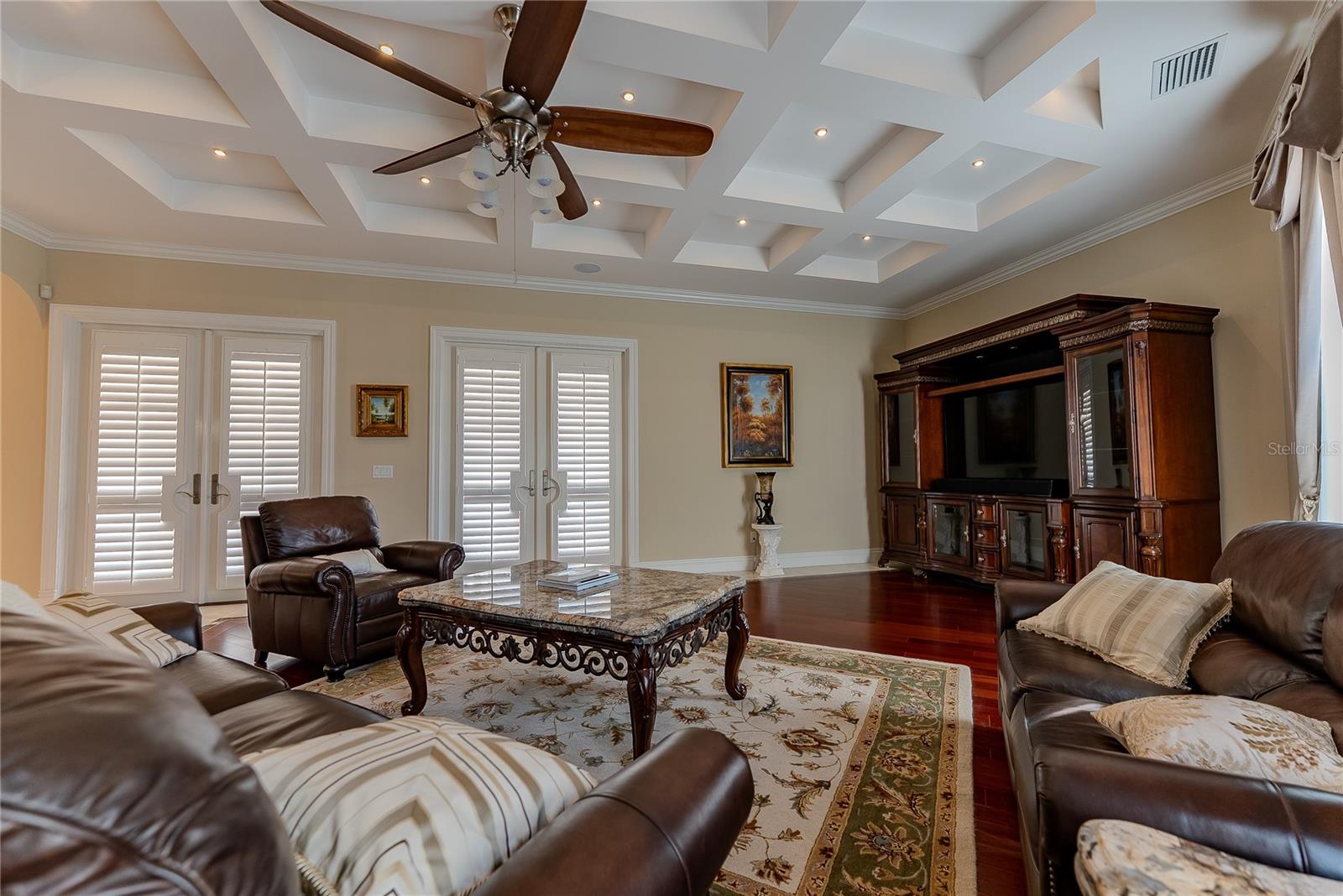 Open-concept family room seamlessly connected to the gourmet kitchen.