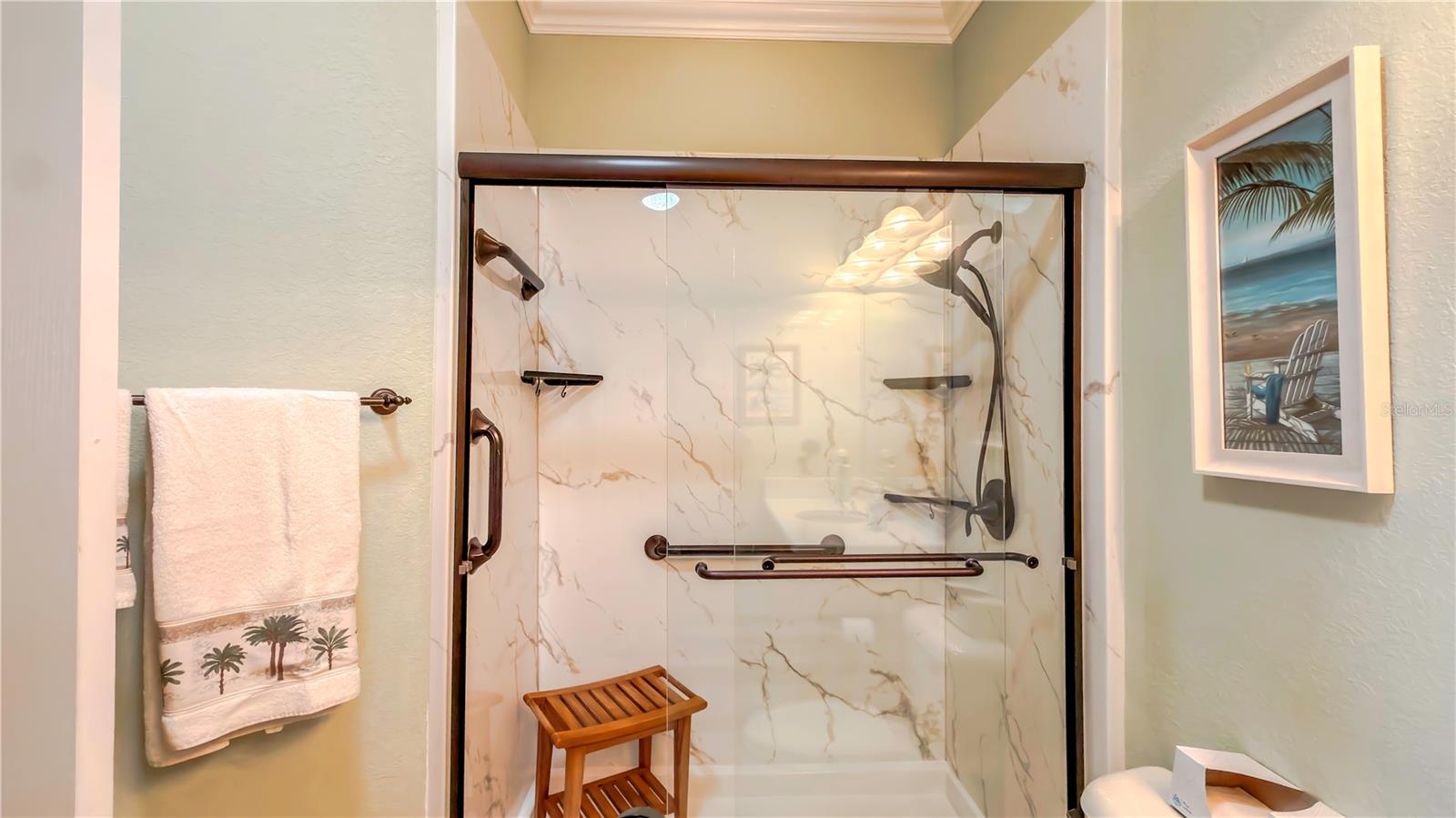 Master bathroom, beautiful new shower