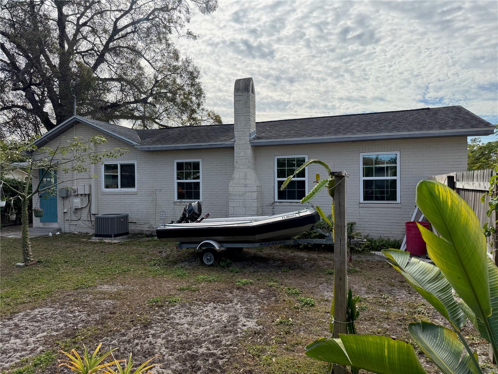 North wall of home - front of home on the right of the photo.