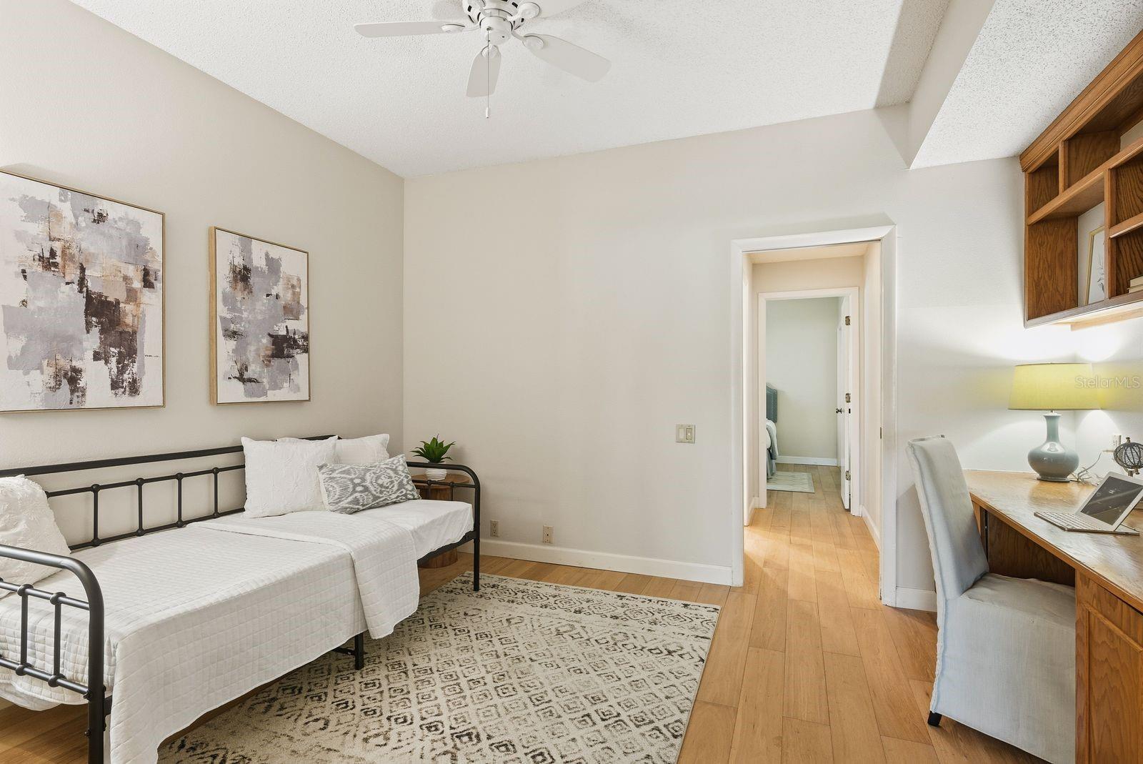 Desk area can be restored to a full closet