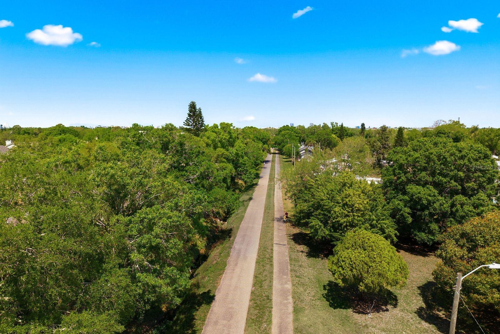 Pinellas Trail runs along the east side of the development