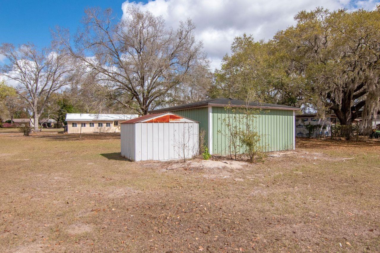 Shed and Workshop with electricity - Rear View