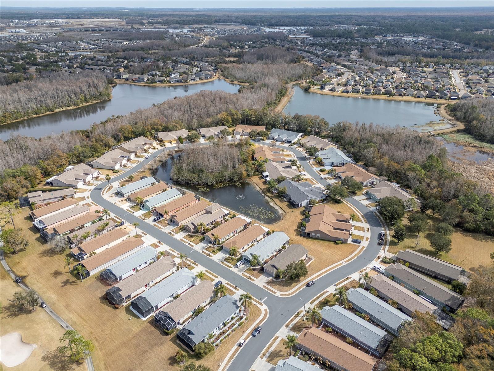 Aerial perspective of the surrounding area.